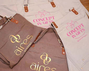 Custom Logo Apron for Small Business – Personalized Work Apron for Cleaning, Home Care, Nail Tech, Esthetician Uniform, Business Brand Gift