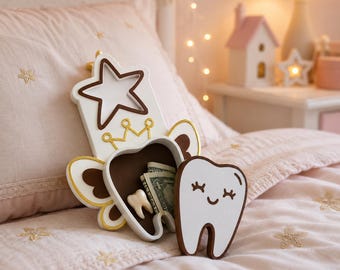 Tooth Fairy Box for Kids, 3D Printed Tooth Holder, Tooth Fairy Money Box, Kids Tooth Keepsake, First Lost Tooth Gift