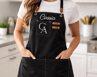 Custom Hair Stylist Apron with Pockets – Personalized Barber Apron for Women – Custom Logo Apron