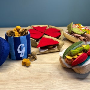 Felt Food Pattern - Chicago Food Play Set - PDF Pattern - Felt Pretend Play Food