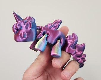 Unicorn 3D printed fidget pet