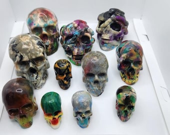 Random Skulls (paperweight/desk art/etc.) 3 sizes