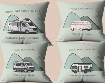 Personalised Motorhome Cushion, Motorhome Gifts, Vanlife, Birthday Gift, Housewarming, New Van Gift.