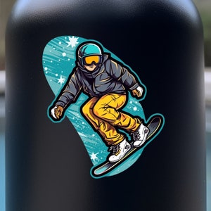 Waterproof Vinyl Sticker Snowboarder Shredding Snow Male Good Vibes