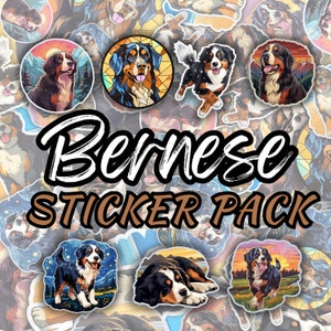 Berner Sennenhund Aufkleber - 7 wasserdichte Vinyl-Aufkleber! Berner Bündel