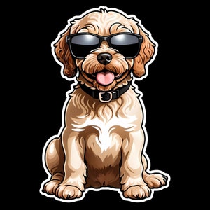 Waterdichte sticker Cockapoo-hond met zonnebril,