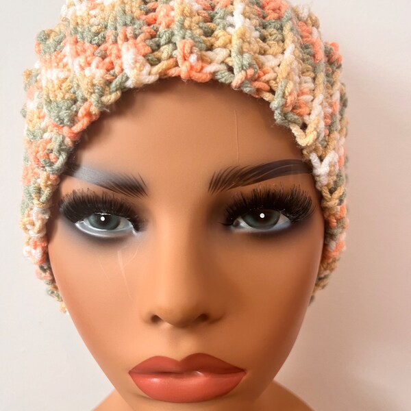 Handcrafted Crotchet Beanie - Handmade Winter Beanie Women - Warm Colors