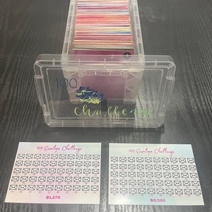 100 Envelope Challenge Box | Money Saving Challenge | 100 Envelope Challenge | 100 Cash Envelope Box |  5K Savings Challenge