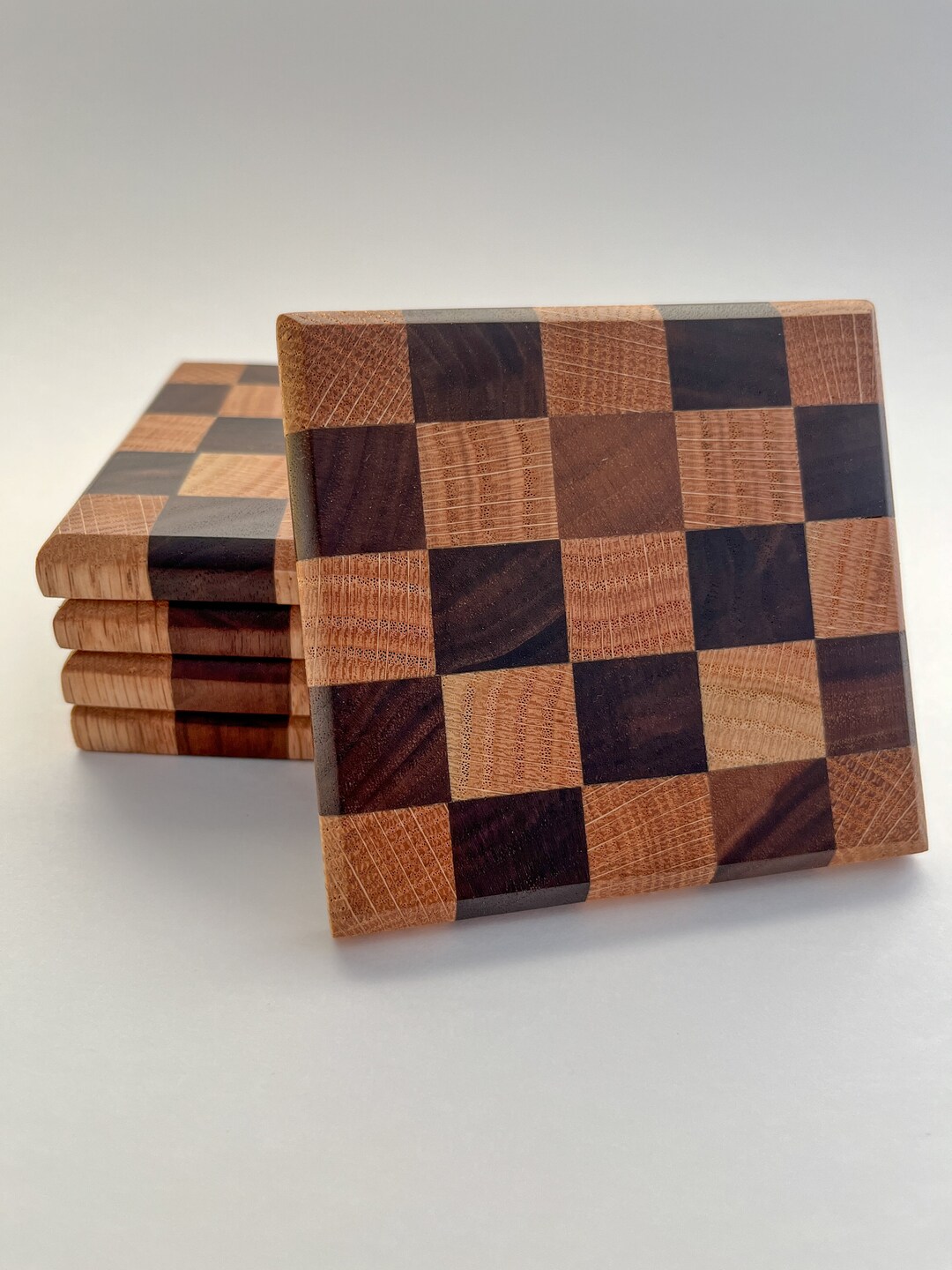 Checkerboard Endgrain Coasters Etsy