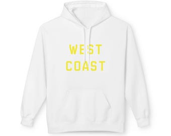 West Coast Hoodie, Cozy Casual Wear, Unisex Fleece Sweatshirt, Perfect Gift for Beach Lovers, West Coast Summer