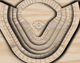 The Ravine Ballpark SVG | Los Angeles Baseball Stadium Map | Laser Cut File | Ballpark DXF Template | Glowforge Engraving