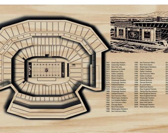 The Bay Area Football Arena SVG | Stadium Map | Laser Cut File | Sand DXF Template | Glowforge Engraving Design | super bowl end zones