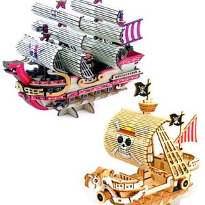 Bundle nave pirata Going Merry e Red force, file digitale, taglio laser, un pezzo, 3mm, puzzle in legno 3d, svg.