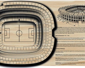 Mexico City Football Stadium SVG | Azteca Style Arena Map | Laser Cut File | 2026 Tournament Host Stadium DXF Design