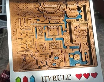 Zelda Video Game Screen, Multilayer file for laser cutting.