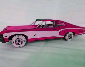 Chevrolet Impala 1967 3d puzzle, laser cut files, thickness 3mm,