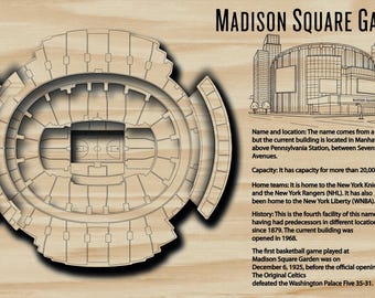 Madison Square Garden SVG | New York Knicks Stadium Map | Laser Cut File | NBA Arena EPS Template | Glowforge Laser Engraving