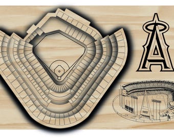 Anaheim Baseball Stadium SVG | Angel Stadium Style Ballpark Map | Laser Cut File | California Stadium DXF Design
