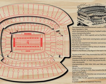Cleveland Football Stadium SVG | Browns Stadium Style Arena Map | Laser Cut File | Ohio Stadium DXF Glowforge Design
