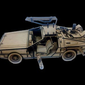 DeLorean, auto di ritorno al futuro, file di taglio laser, SVG, PDF