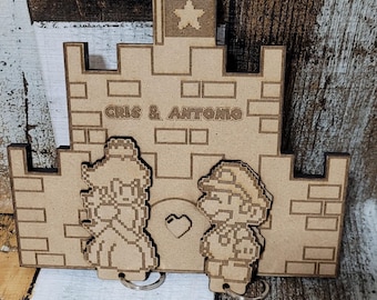 Hang keys, Mario Bros, Mario Bros video game character keychain, File for laser cutting, co2, diode. Ideal for gifts.