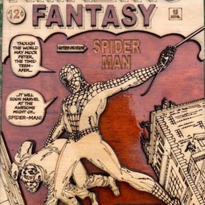 erstaunliches Fantasy-Cover, lasergeschnittene Datei, erster Auftritt von Spiderman auf Comic-Cover, Marvel, X-Men, Stan Lee