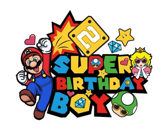 Super Mario Birthday Boy 2 years Digital Graphic File  Svg, "Jump into Adventure with Super Birthday Boy Printable Shirt Digital Download