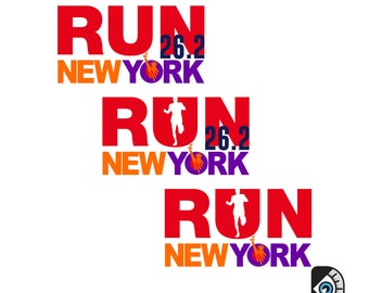 New York City Running Graphic Print, Run New York, Urban Marathon Art SVG, Cut Files  Cricut Printable Digital Download