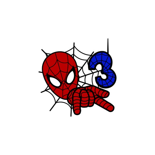 Spiderman birthday boy 3 years old png svg "Spiderman and his little sidekick": A superhero duo in Action digital download