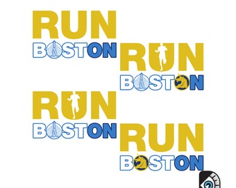 Boston City Running Graphic Print, Run Boston, Urban Marathon Art SVG, Cut Files  Cricut Printable Digital Download