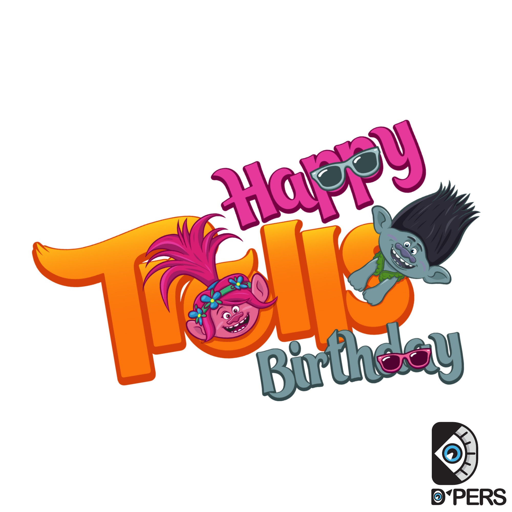 Troll Birthday Trolls PNG Bliss Digital Download - Etsy