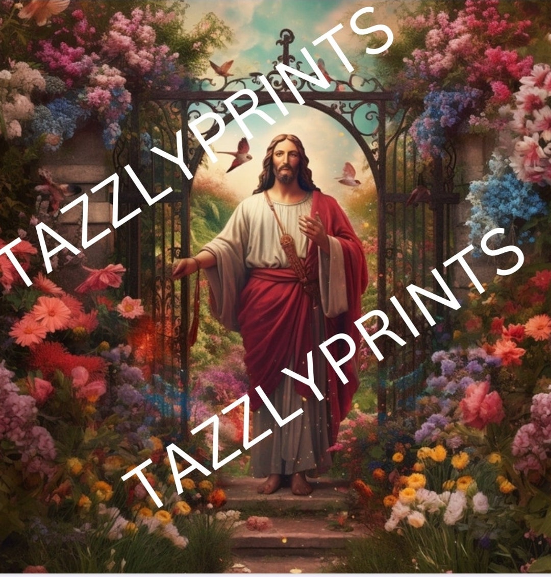 JESUS, JESUS IN a Garden, Digital Print, Poster Print, Sublimination ...