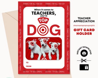 Teacher Target Gift Card Holder – Top Dog Printable (PDF)