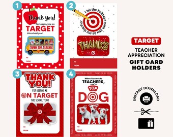 Target Teacher Gift Card Holder – Printable Appreciation Pack (PDF)