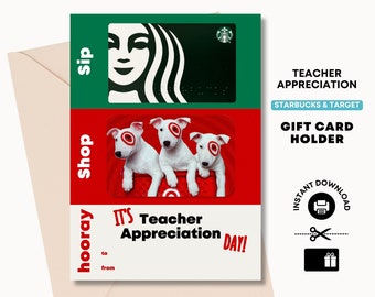 Teacher Appreciation Gift Card Holder – Starbucks & Target (Printable)