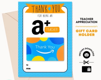 Teacher Appreciation Gift Card Holder – A+ Teacher Thank You (Printable)