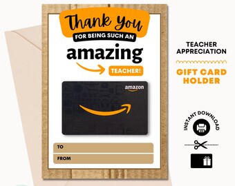Teacher Appreciation Amazon Gift Card Holder (Printable)