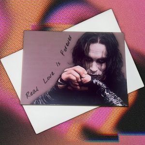 The Crow Card “Real love is forever” mit Umschlag Eric Draven Card | Horror-Karte | Halloween-Karte | Horror-Geburtstagskarten | Valentinstag-Karte