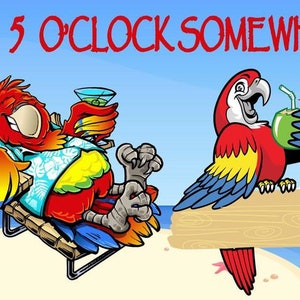 It&#39;s five o&#39;clock two birds Digital file, photo