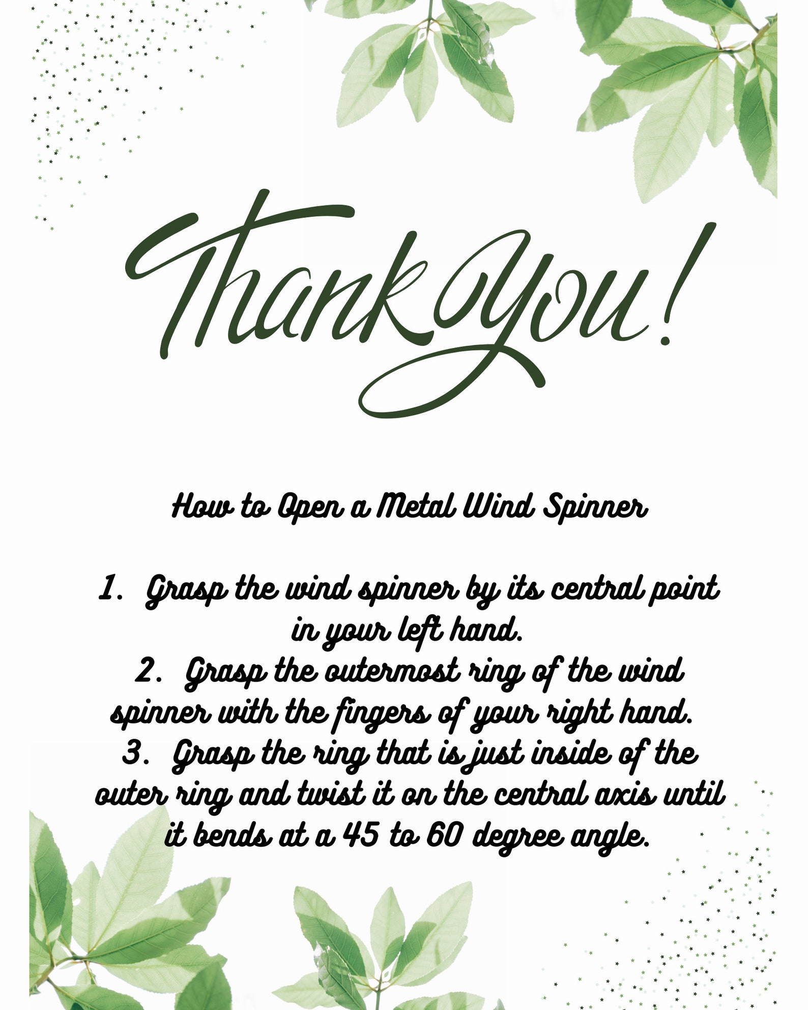 Wind Spinner Instructions.pdf Digital Thank You and Instruction File for Opening Wind Spinners to ...