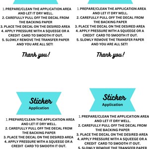 Sticker decal application instructions available in PDF, SVG, PNG, or Jpeg. Print and Cut