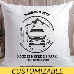 Almohada Sprinter Van Life, almohada personalizada, almohada con memoria, almohada para autocaravana, decoración del hogar, accesorios para autocaravana, accesorios para autocaravana, regalo para autocaravana.
