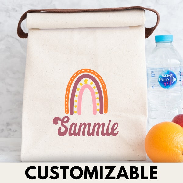 Canvas Lunch Bag For Women Custom Lunch Bag Lunch Tote Cute Lunch Bag Personalized Teacher Lunch Bag Teacher Gift