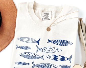 Sardines Shirt Fisherman Aesthetic Sardine Shirt Tinned Fish Shirt Oceancore Sardine Print Sardines Graphic Comfort Colors Shirt