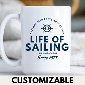 Captain Mug for Dad Personalized Gift For Boating Gift Personalized Boat Mug For Him Yacht Gift For Narrowboat Sailing