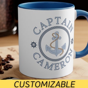 Captain Mug for Dad Fathers Day Personalized Gift For Boating Gift Personalized Boat Mug For Him Yacht Gift For Narrowboat Sailing