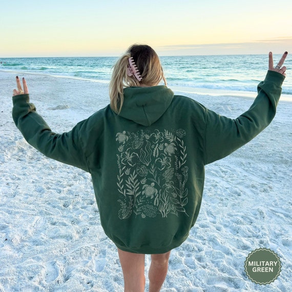 Sea Turtle Shirt Sea Turtle Hoodie Coconut Girl Hibiscus Turtle Lover Gift Sea Turtle Gifts Ocean Animal Shirt Womensclothing Granola Girl