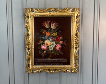 Antique still life of flowers in vase by Albert Friedmann