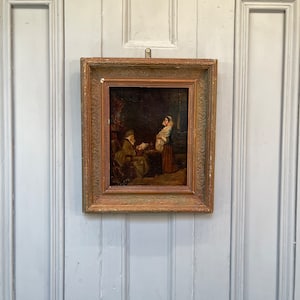Antique Victorian oil painting portrait of a Jewish moneylender or rabbi