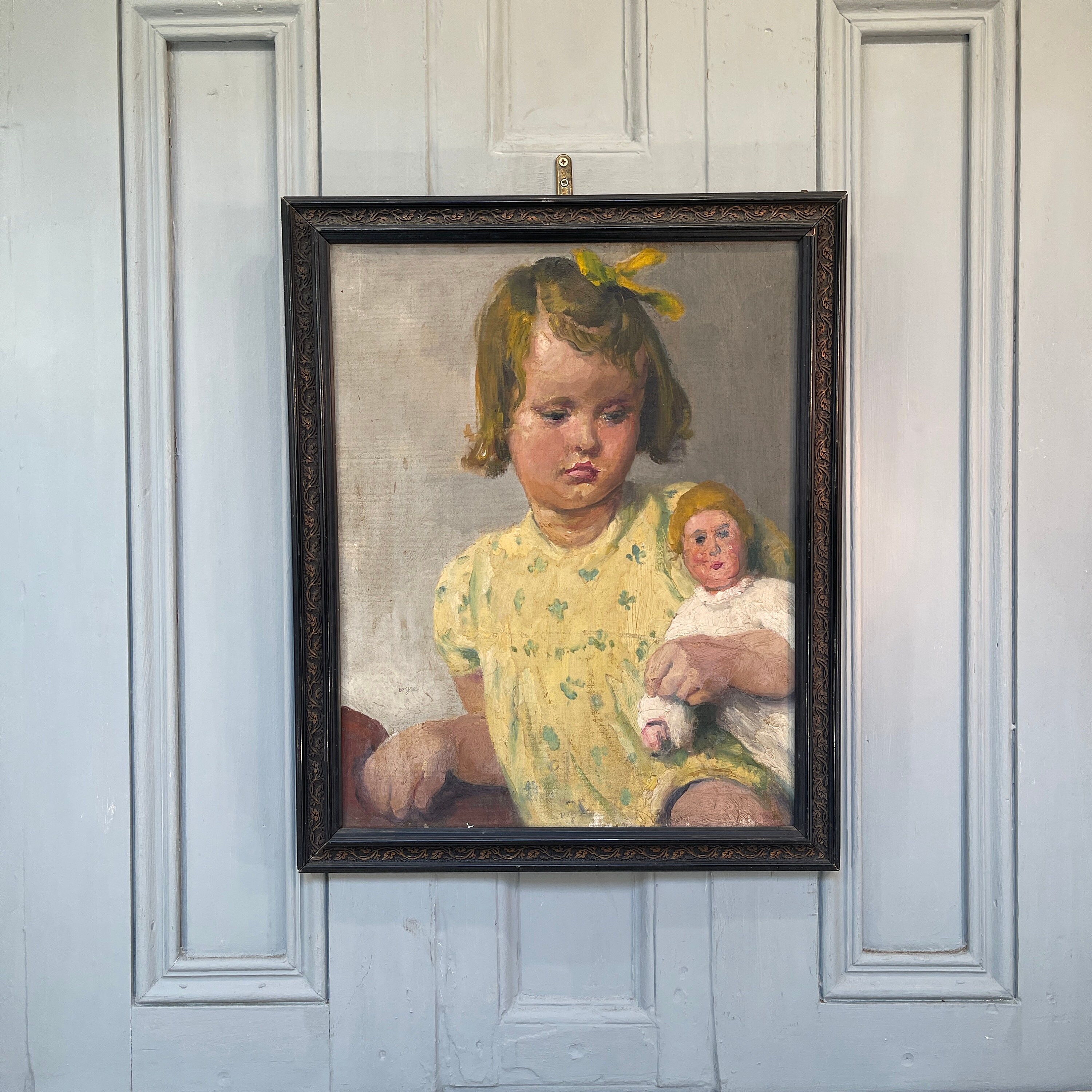 アンティーク油絵：ジェラルド・スペンサー・プライス作「ポリー」の